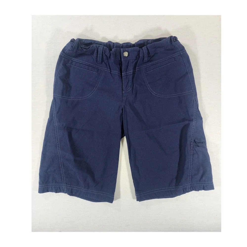 Athleta Dipper Bermuda Shorts Womens 12 Blue Hiking Outdoor Cargo Utility